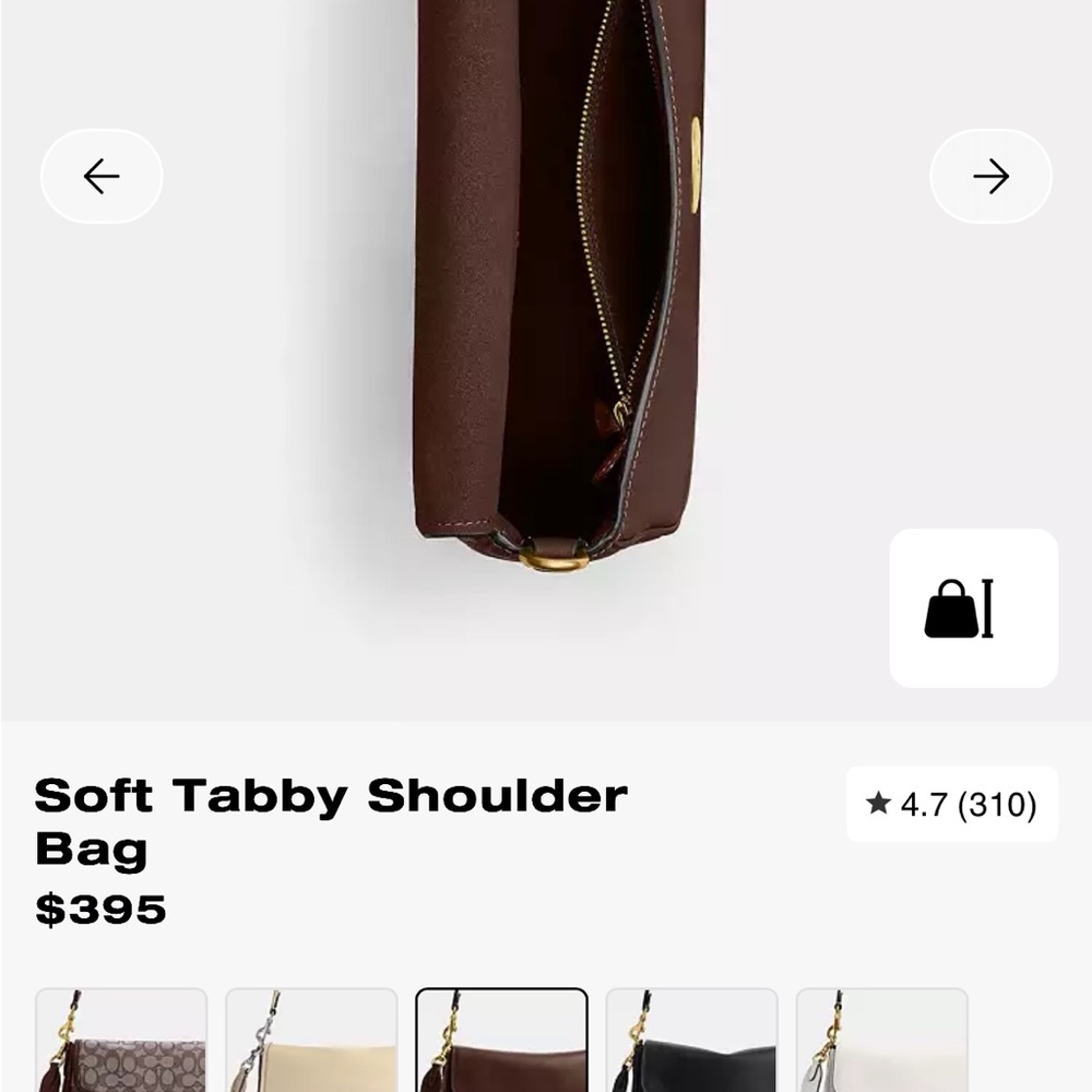 Coach Soft Tabby Shoulder Bag - Dark Brown - Picture 4 of 13